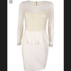 Thalia Sodi Metallic Illusion Peplum Dress